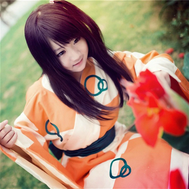 Кимоно для косплея Inuyasha Ri San/rin костюм с бантом аниме подарок на Хэллоуин |
