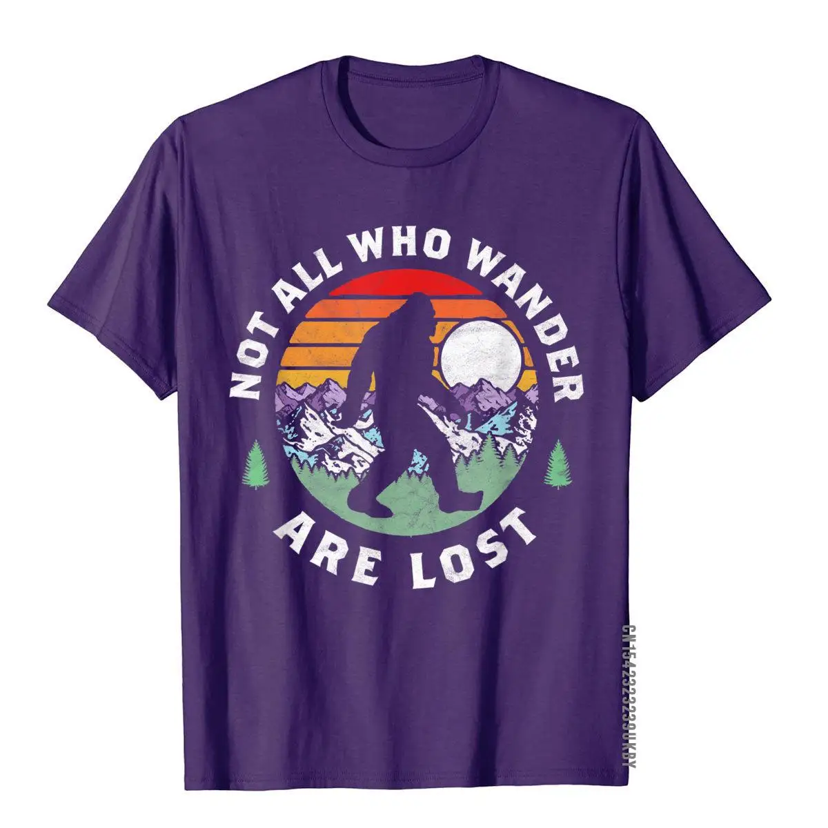 Not All Who Wander Are Lost Bigfoot Nature Outdoor T-Shirt__A11284purple