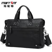 Men's Real-Leather Bag Business Briefcase First Layer Leather One-Shoulder Messenger Bag Genuine Leather Men's Laptop Bag