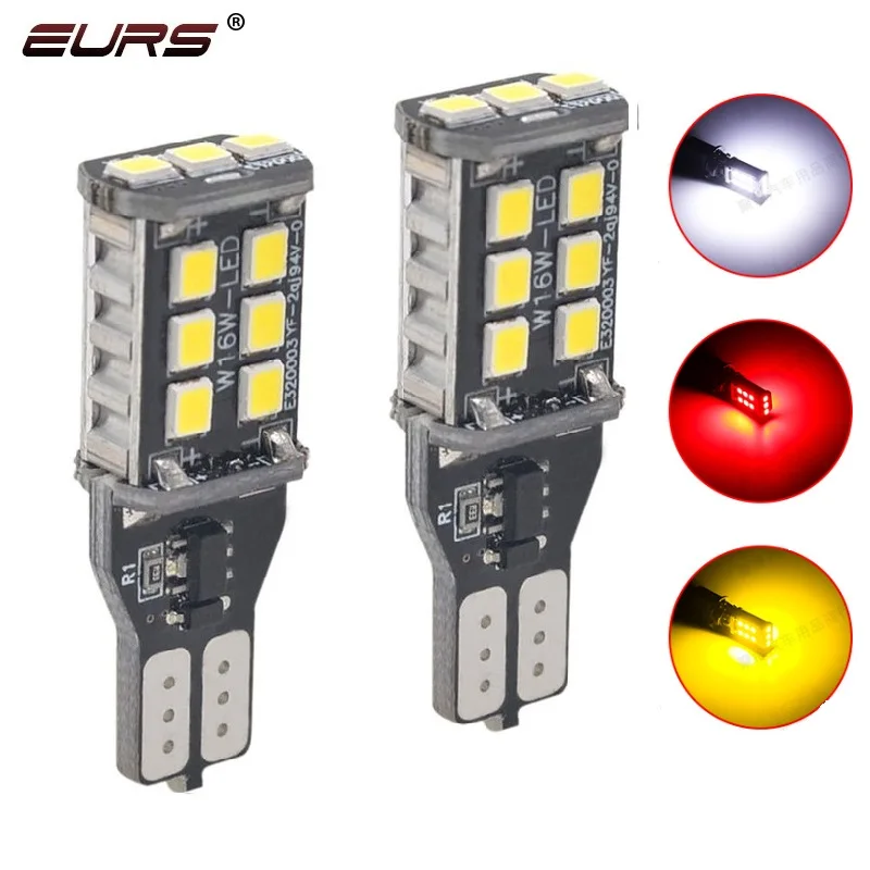 1 шт. W16W T15 Автомобильная светодиодсветильник лампа Canbus 2835 15SMD светодиодный сигнал