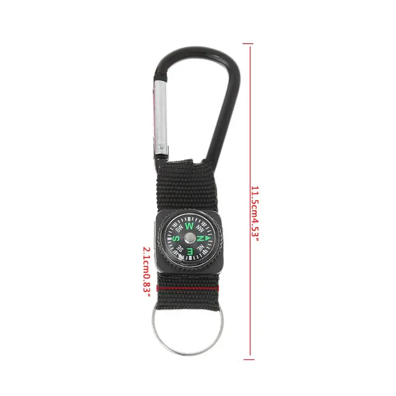 Outdoor Sport Keychain Compass Camping Climbing Hiking Carabiner Keyring Tool Hotselling