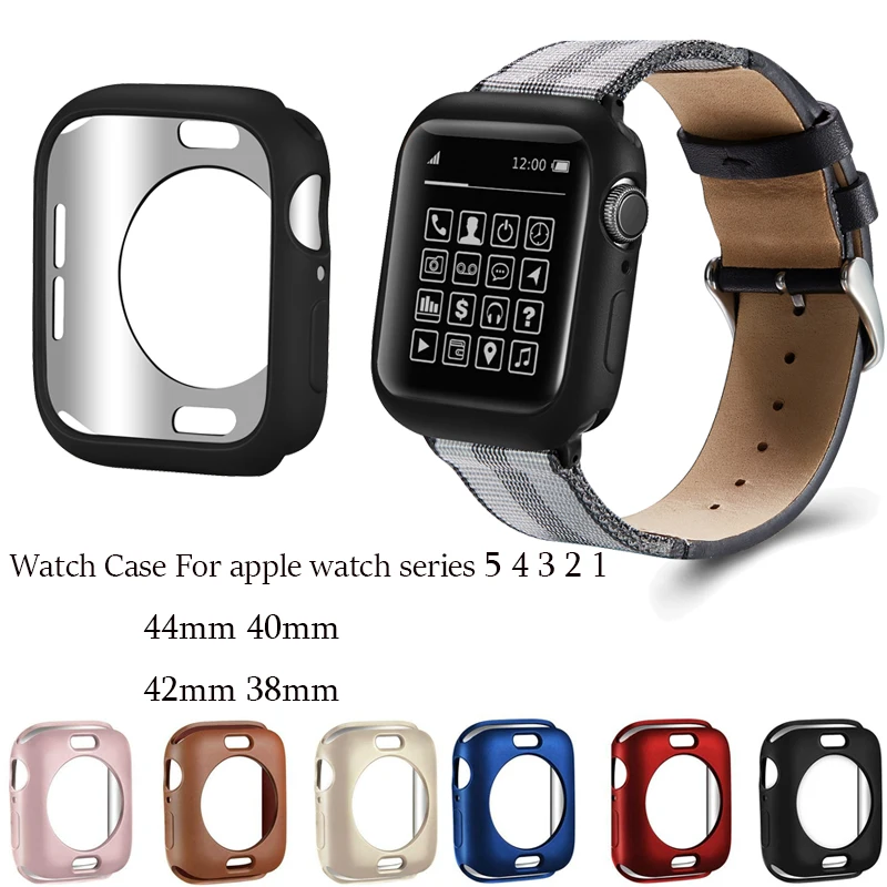Защитный чехол для Apple Watch 5 4 3 2 1 44 40 42 38 мм матовый цвет с рисунком ТПУ защита от