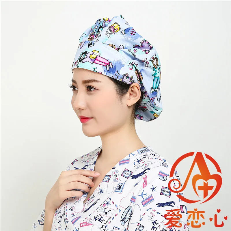 A-Operating room solid color hat men and women doctors working caps nurses caps turbans surgical caps health caps