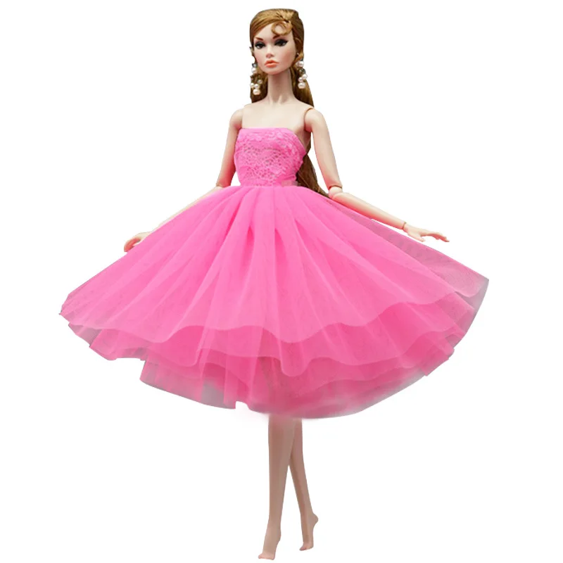 Sweet Pink Short Ballet Dress For Barbie Doll Outfits Party Gown Vestidoes Clothes Dolls 1/6 Accessories | Игрушки и хобби