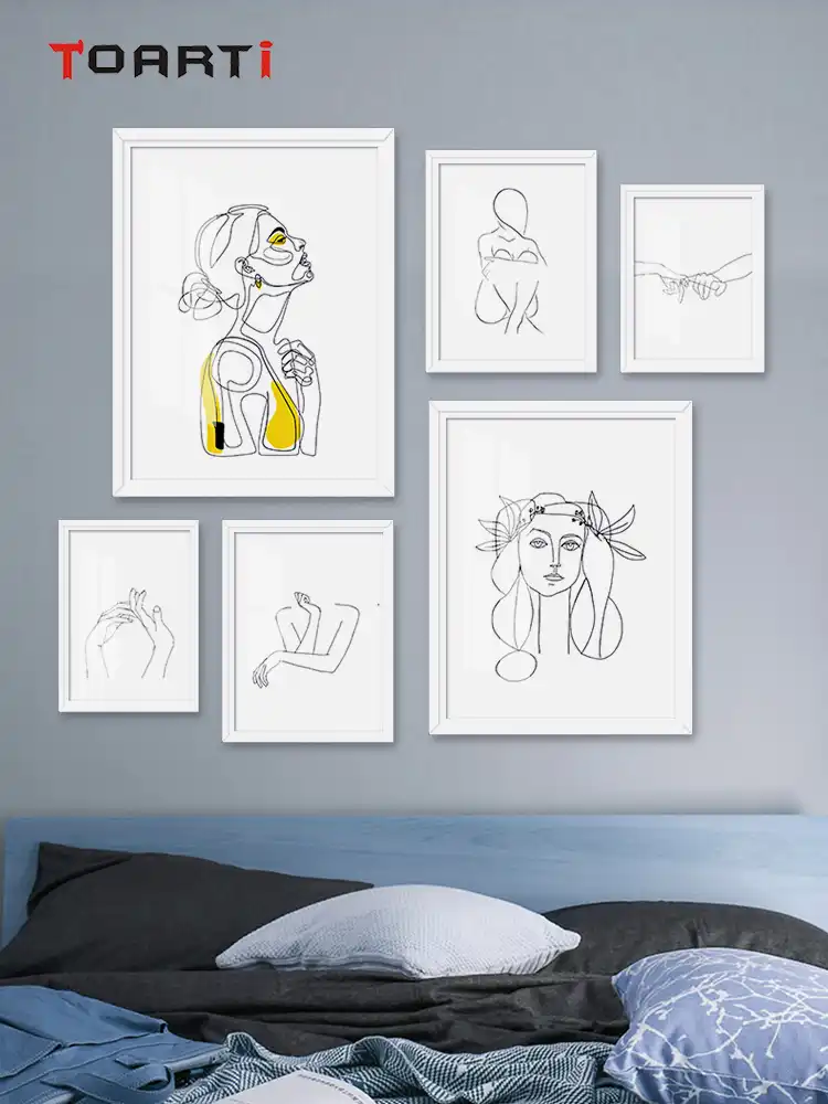 Affiche Et Imprimes Nordiques De Dessin Pour Femmes Abstraite Peinture Sur Toile Moderne Jaune Image Murale Fille Decor Pour Chambre A Coucher Maison Simple Aliexpress
