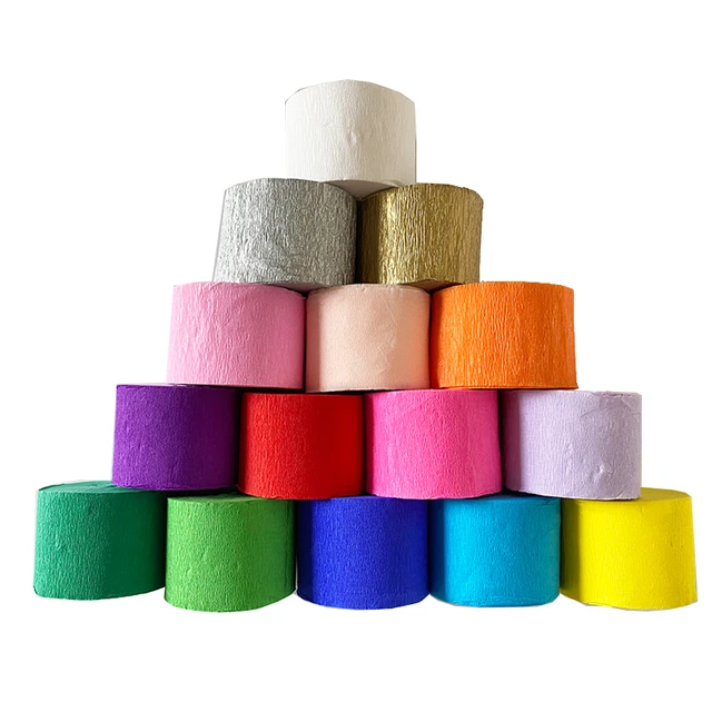 Rainbow Streamers Paper 4.5CMx25M Crepe Tassels Streamer Paper for Party  Wedding