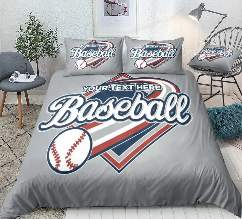 Многоцветный 3D бейсбол пододеяльник набор MLB Стиль Бейсбол Забавный Бейсбол постельные принадлежности для мальчика бейсбольный клуб пододеяльник спортивный король Прямая поставка - Цвет: Многоцветный