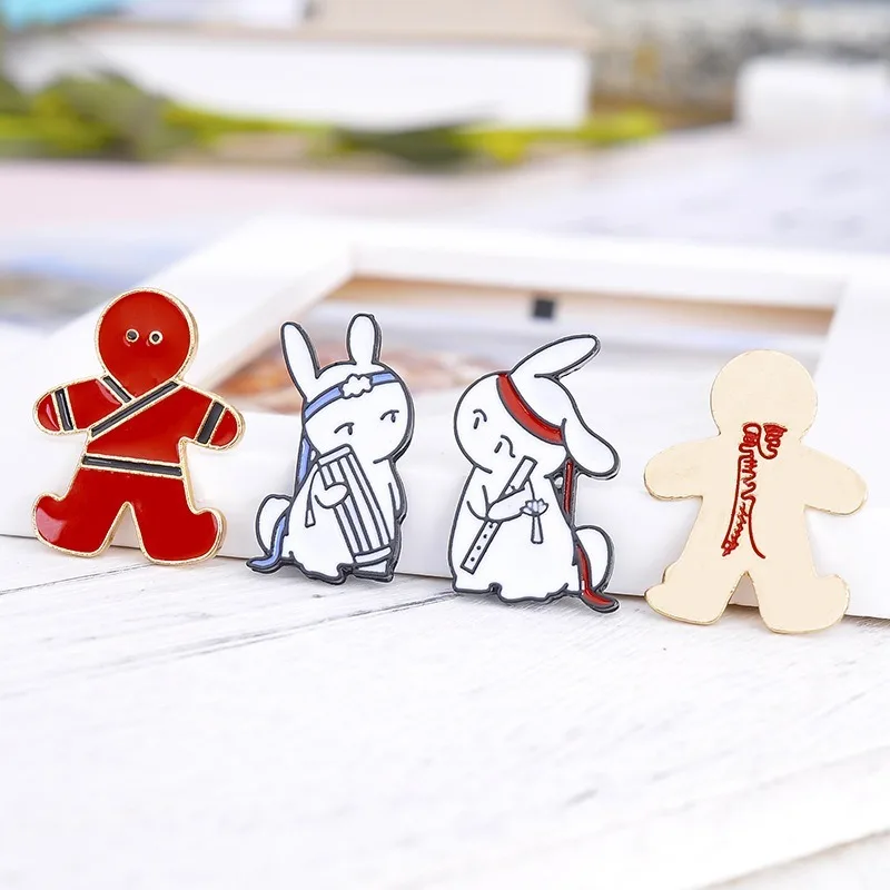 Pin Brooches Mo Dao Zu Shi Wei Wuxian Lan Wangji Badge Chen Qingling Brooch Grandmaster of Demonic Cultivation Rabbit Paper Men | Украшения
