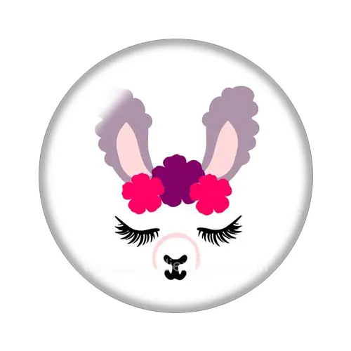 DB1043-01 No prob llama no drama llama Альпака 18 мм кнопки 10 шт. смешанный круглый стеклянный кабошон стиль для украшение с защелкой - Цвет: DB1043-01