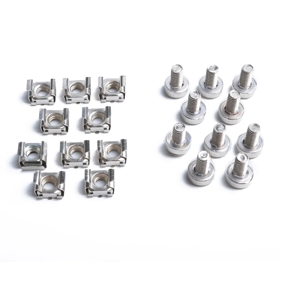 50 комплектов M6x16mm аппаратные гайки с квадратным отверстием для серверной стойки и шкафа с монтажными винтами шайбы