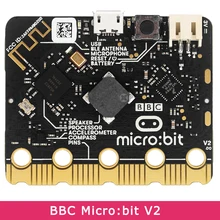 BBC Micro:bit V2 Модернизированный процессор емкостный сенсорный датчик встроенный микрофон BLE 5,0 Светодиодный индикатор для детей