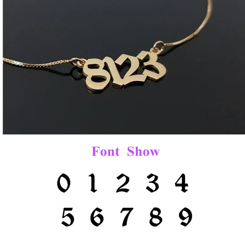 BFF персонализированные имя длинное ожерелье для женщин и мужчин шкатулка цепочка на заказ табличка Колье Золото кеттинг Старый английский стиль - Окраска металла: Box Chain Number