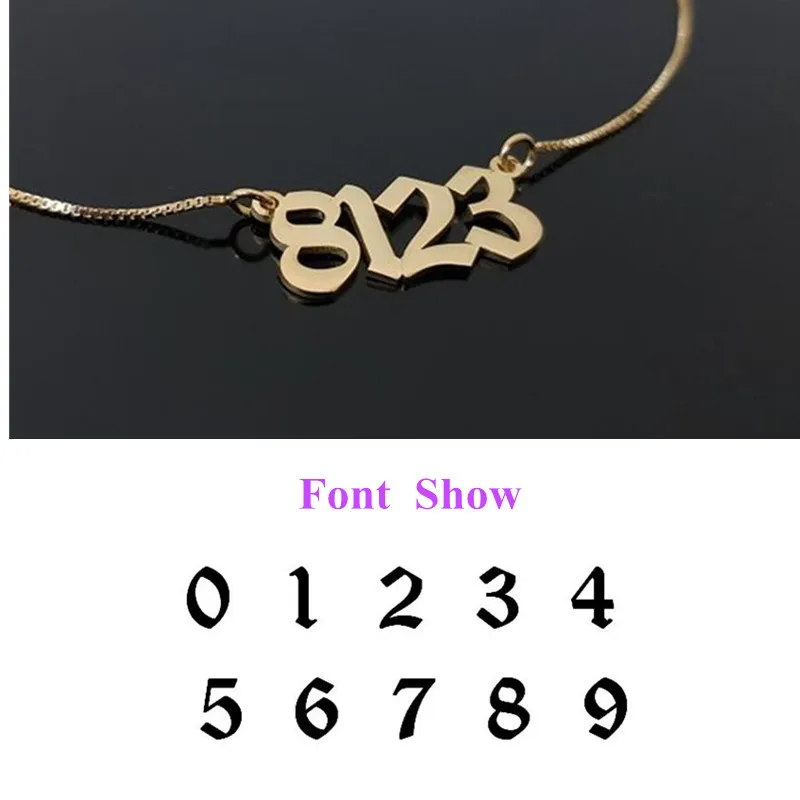 Box Chain Number BFF персонализированные имя длинное ожерелье для женщин и мужчин шкатулка цепочка на заказ табличка Колье Золото кеттинг Старый английский стиль - Окраска металла: Box Chain Number