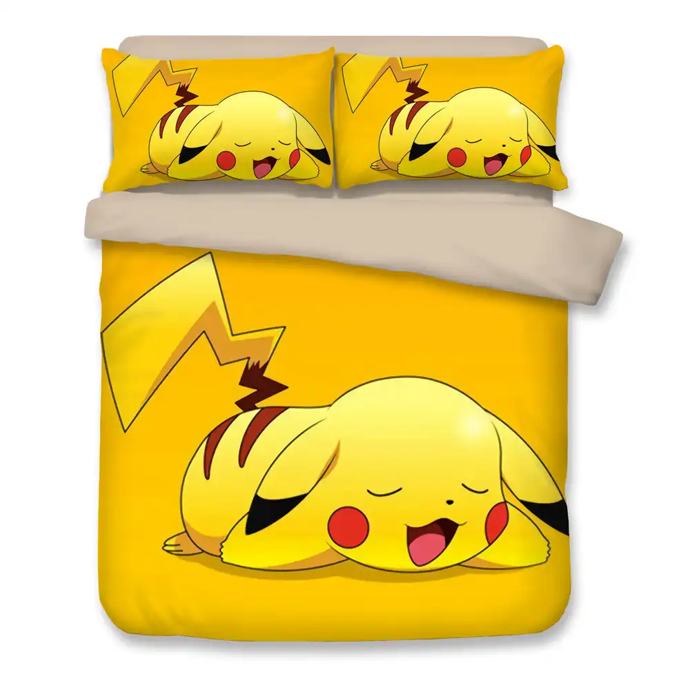 3d Bedding Sets Pokemon Pikachu Print Duvet Cover Set Single