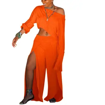 

Plus Size Summer Two Piece Set 2019 Crop Top And Pants Women 2 Piece Set Matching Sets Club Outfits