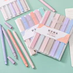 Rotuladores de colores Pastel, papelería coreana, resaltador de protección ocular, marcadores de grafiti de colores, bolígrafos para suministros escolares, venta al por mayor
