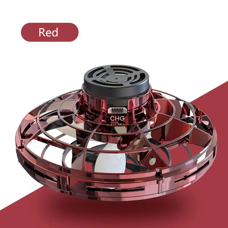 Красный Flynova Fly Spinner 360 ° вращающийся usb зарядка летающий диск ручной Дрон с светодиодный дропшиппинг - Цвет: Красный