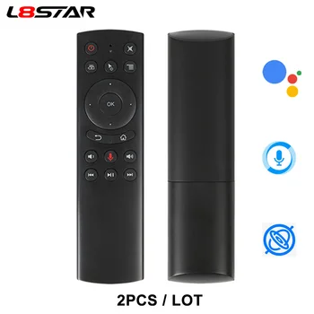

L8star 2PC G20 Smart Air Mouse Gyro Power Button IR Learning 2.4G Wireless Remote Control With Microphone Google Voice Air Mouse