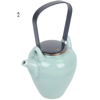 

Celadon Handle Kettle Tea Set Suit Ceramics Kung Fu Tea Have Japanese A Pot Of Three Cup Business Affairs Gift
