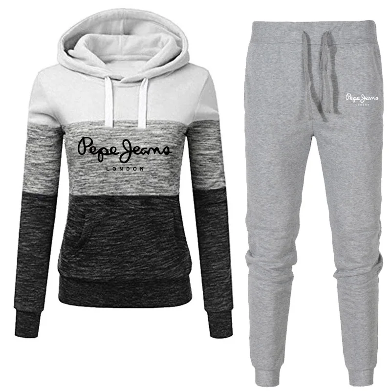 Women's Tracksuit 2 Piece Set Pullover Hoodie+Pants Sports Suit Female Autumn Winter Sweatshirt Sets Sportswear Suits For Woman plus size pants suits evening wear