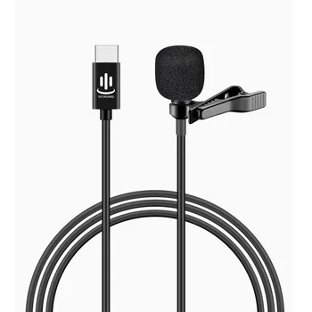 

Mini Portable Phone Microphone Type-C Interface Collar Clip Microphone Karaoke Recording Mic