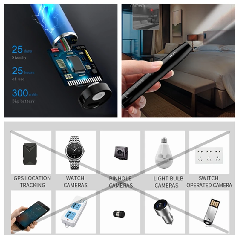 Hidden Camera Detector Wireless Rf Signal Detector Bug Finder Anti