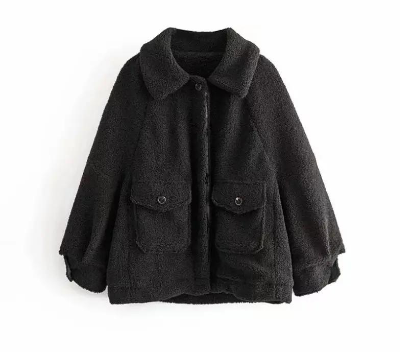 

HCBLESS 2019 autumn women's loose large version lamb lamb coat was thin lambskin jacket