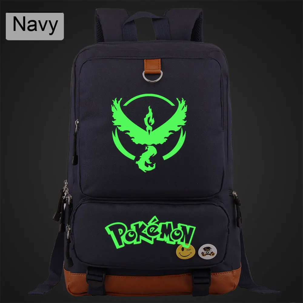 Green Luminous Pokemon Pikachu Boy Girl Book School bag Women Bagpack Teenagers Schoolbags Men Student Patchwork Backpack - Цвет: DL18-03