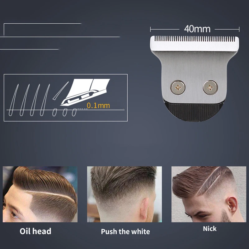  Multi-Function Hair Clipper Retro Oil Head Scissors Razor Knife Push White T-Shaped Knife Hair Salo