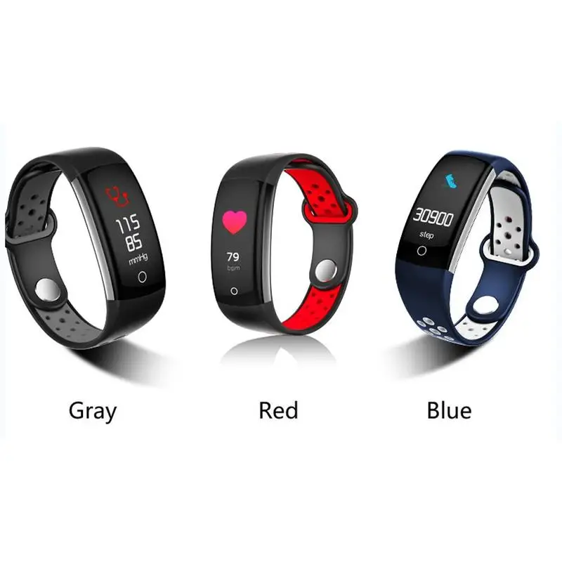 Smart Bracelet Women Q6 Bluetooth Smartwatch Men Heart Rate For Android Pressure Monitor Tracker Blood Ios Fitness Watch Sp D1Z5