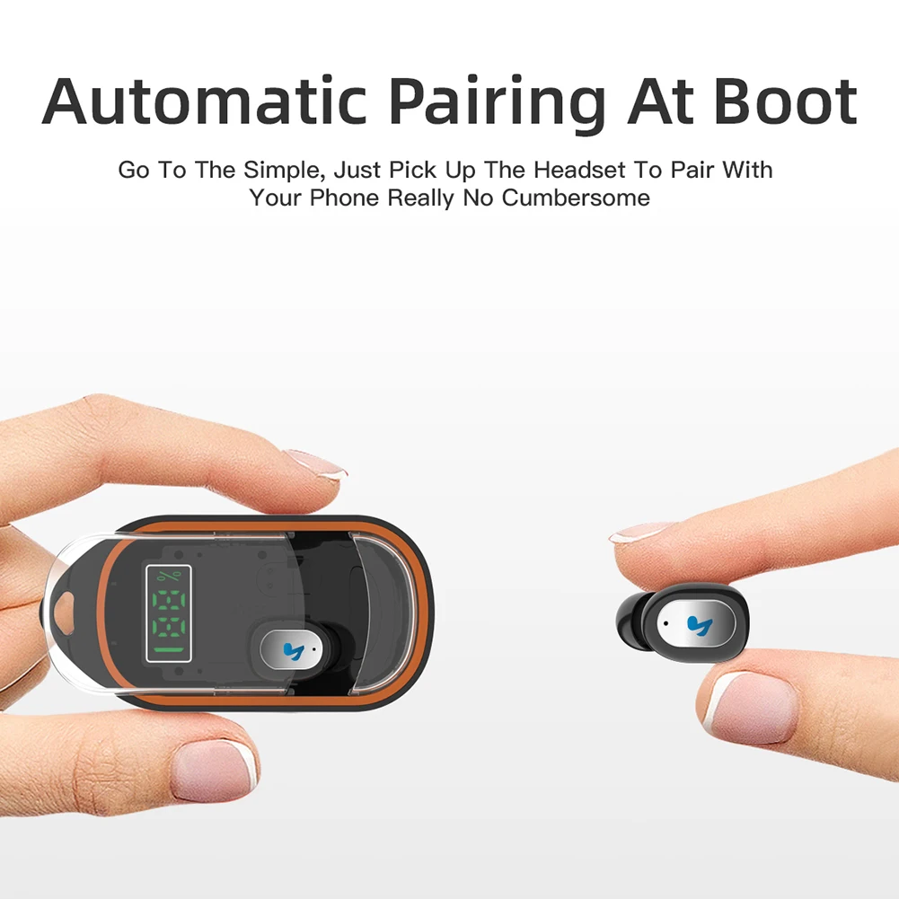 Mini Bluetooth Headset Wireless Sports Earphones Stereo Handfree With Charging Case Earbuds Electronic Accessories