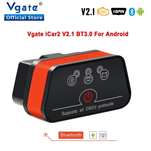 Vgate iCar2 ELM327 araba teşhis OBD OBD2 tarayıcı Bluetooth Elm 327 v2.1odb2 OBDII kod okuyucu PK elm327 V1.5 PIC18F25K80
