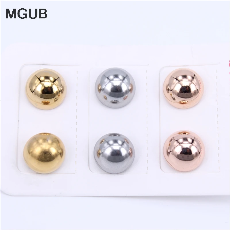 10mm three-color earrings three pairs of a set of sale of stainless steel popular earrings popular men and women wear LH282