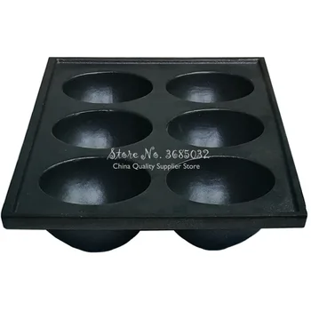 

6 Holes Cast Iron TAKOYAKI Octopus Maker Donut Holes Cake Pops with Non-stick Surface 8cm Skillets for Grilling Baking 31.7*20cm