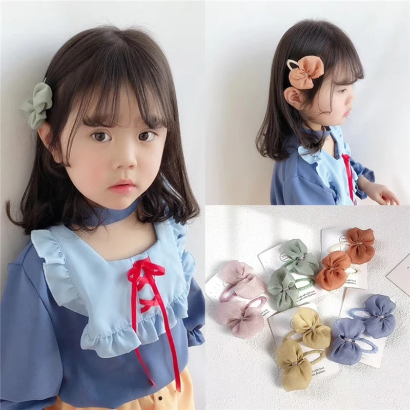 Детские заколки для волос бант Чистая Пряжа Милая ткань обмотка BB зажим головной