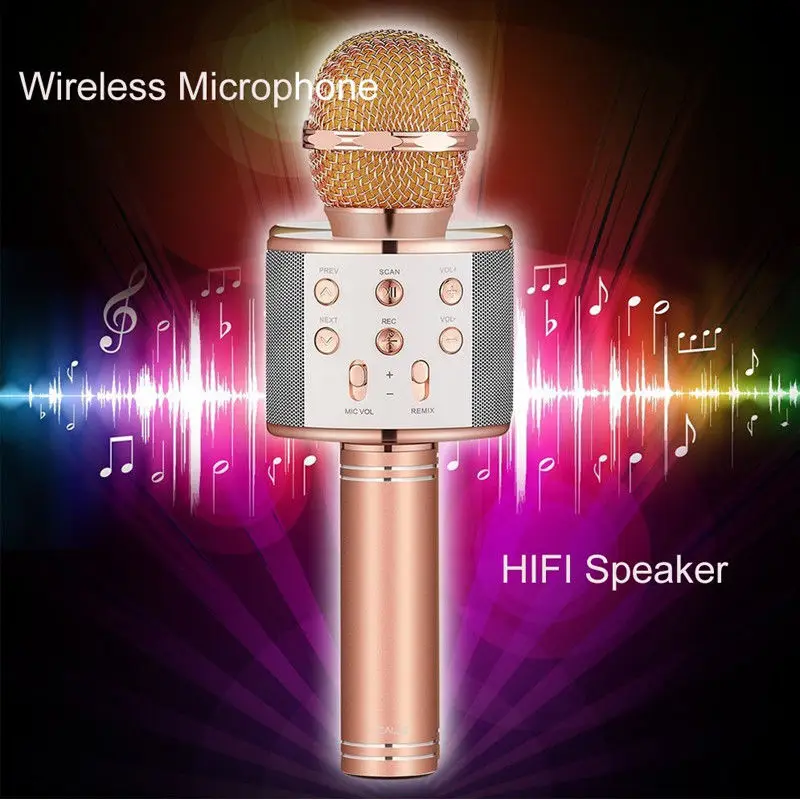 Профессиональный Новый беспроводной Bluetooth микрофон для караоке KTV динамик