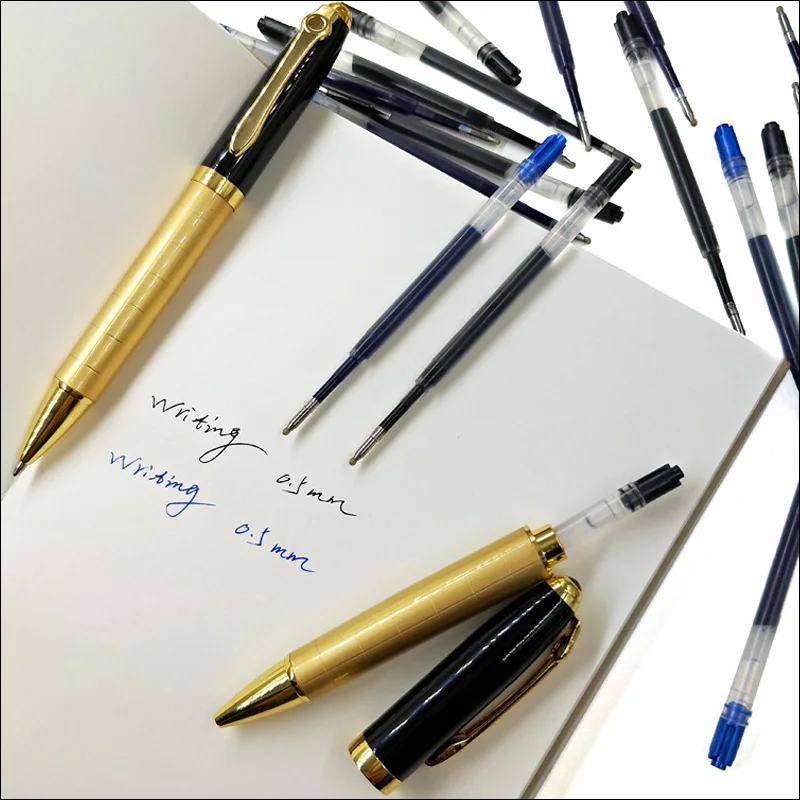 Нейтральная синяя черная гелевая ручка повторная заливка офис письма 424 G2 гелевые чернила 0,5 мм перьевая ручка продажи