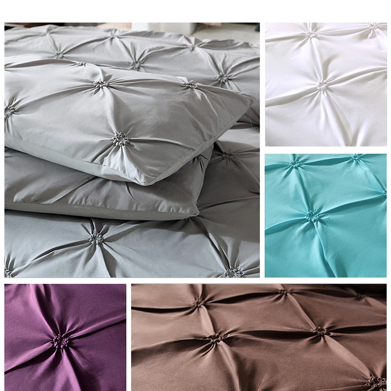 Luxury Duvet Cover Set Queen King Size Pinch Pleat Brief Bedding Sets Comforter Cover Pillow cases