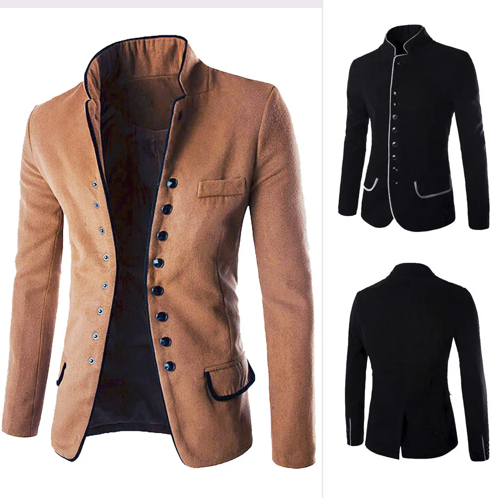 

2019 New Men's Sweaters Autumn Winter Button Coat Long Sleeve Cardigan Sweaters stand-up Blouse Man Sweatercoat male clothe 8.24