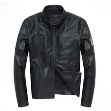 Новинка! фабричная мужская повседневная байбайбайкерская куртка из натуральной кожи. S-3XL