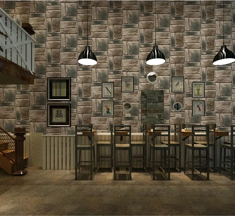 Обои в стиле ретро, 3d, кирпич, ресторан, Парикмахерская, кирпичный камень, отель, кирпичная стена, обои, маленькие papel de parede, обои