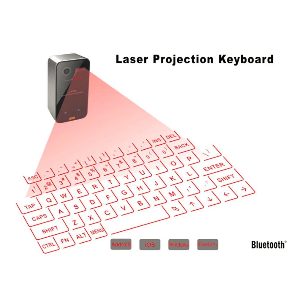 Teclado láser Virtual compatible con Bluetooth, Proyector Inalámbrico, teclado de teléfono para ordenador, Iphone, Pad, portátil con función de ratón - Imagen 5