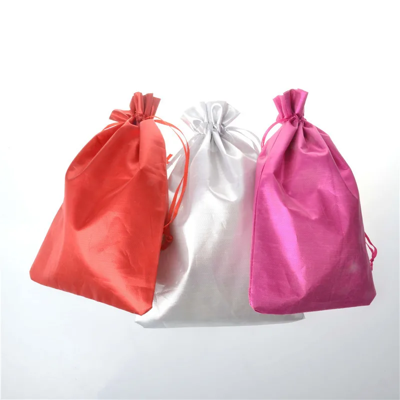 

100pcs Satin Bags Christmas Gift Jewelry Bag Travel Pouch Bags different Color Cloth Silk Drawstring Pouch Wholesale Packaging