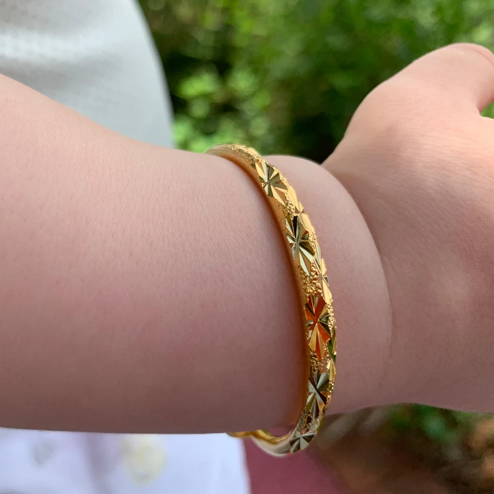 Ethlyn 2pcs/lot  Ethiopian /Arab/African Lucky Stars Baby Kids Children  Gold Color Birthday Bangle Bracelet Jewelry Gift B151 4