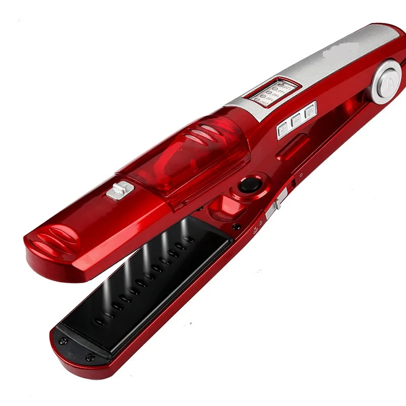 Паровой выпрямитель для волос Электрический утюжок steampod Керамический выпрямитель для волос Инструменты для укладки волос kemei утюжок для волос вафли - Цвет: without box