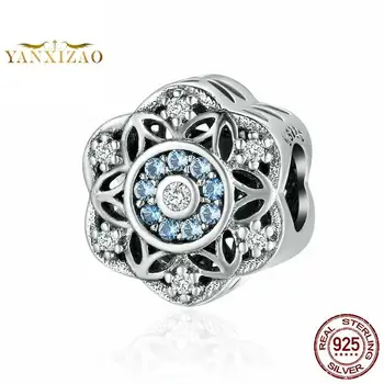 

Romantic snowflakes wholesale Diy letter beads natural stone for jewelry making Fit charms pandora bracelet silver 925 original