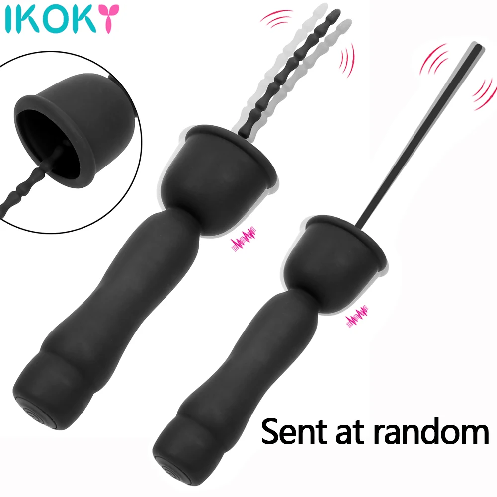 Силиконовая пробка для пениса IKOKY секс игрушки мужчин 16 режимов вибратор