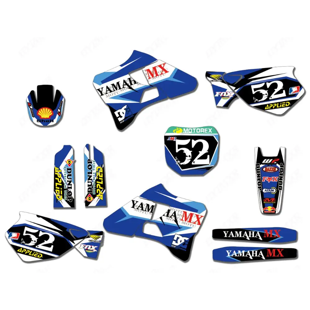

New Full Graphics Decals Stickers Custom Number Name Glossy Bright Stickers Waterproof for YAMAHA YZ125 YZ250 1996-2001