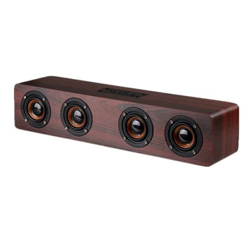 

W8 4 Horns 12W Wooden Wireless Bluetooth Speaker with TF Card Playback and AUX Wired Connection for Smartphone / PC / Television