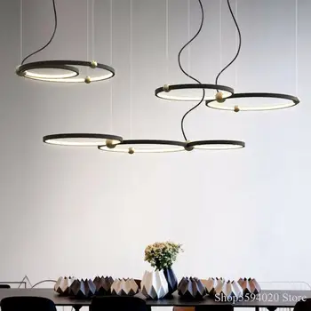 

Post Modern Ring Led Chandelier American Light Luxury Creative Restaurant Pendant Lamp Dining Light Living Room Pendant Decor